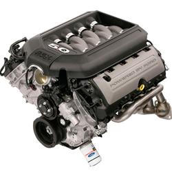 ford 5.0L Coyote v8 engine on a white background
