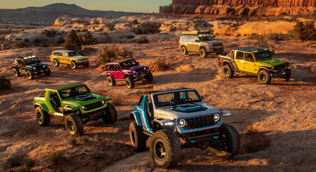 2023 Easter jeep safari concept vehicles on desert landscape