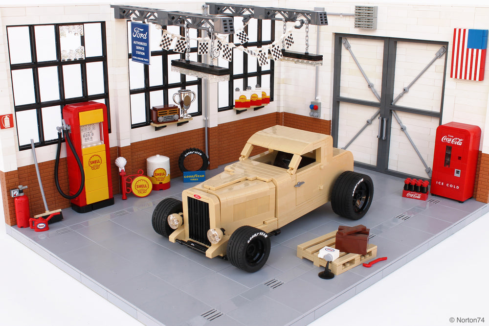 Vintage Ford Hot-Rodding In LEGO Style