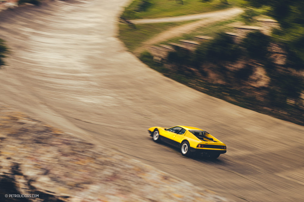 Breathing Life Back Into A Forgotten Spanish Racetrack With A Fly Yellow Ferrari 512 BB