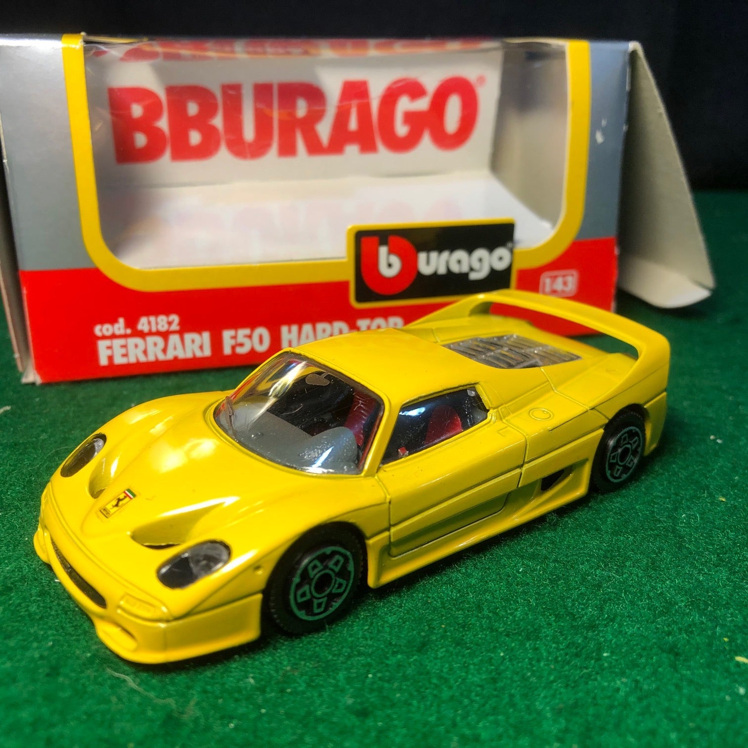 Ferrari F50 Hard Top Yellow by BBurago 1:43 (4182)(S Bx)