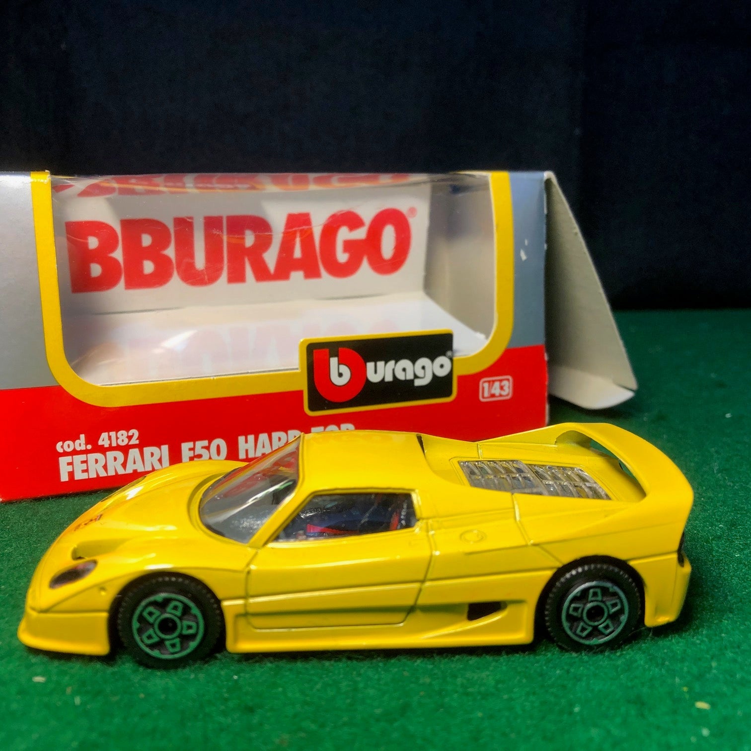 Ferrari F50 Hard Top Yellow by BBurago 1:43 (4182)(S Bx)