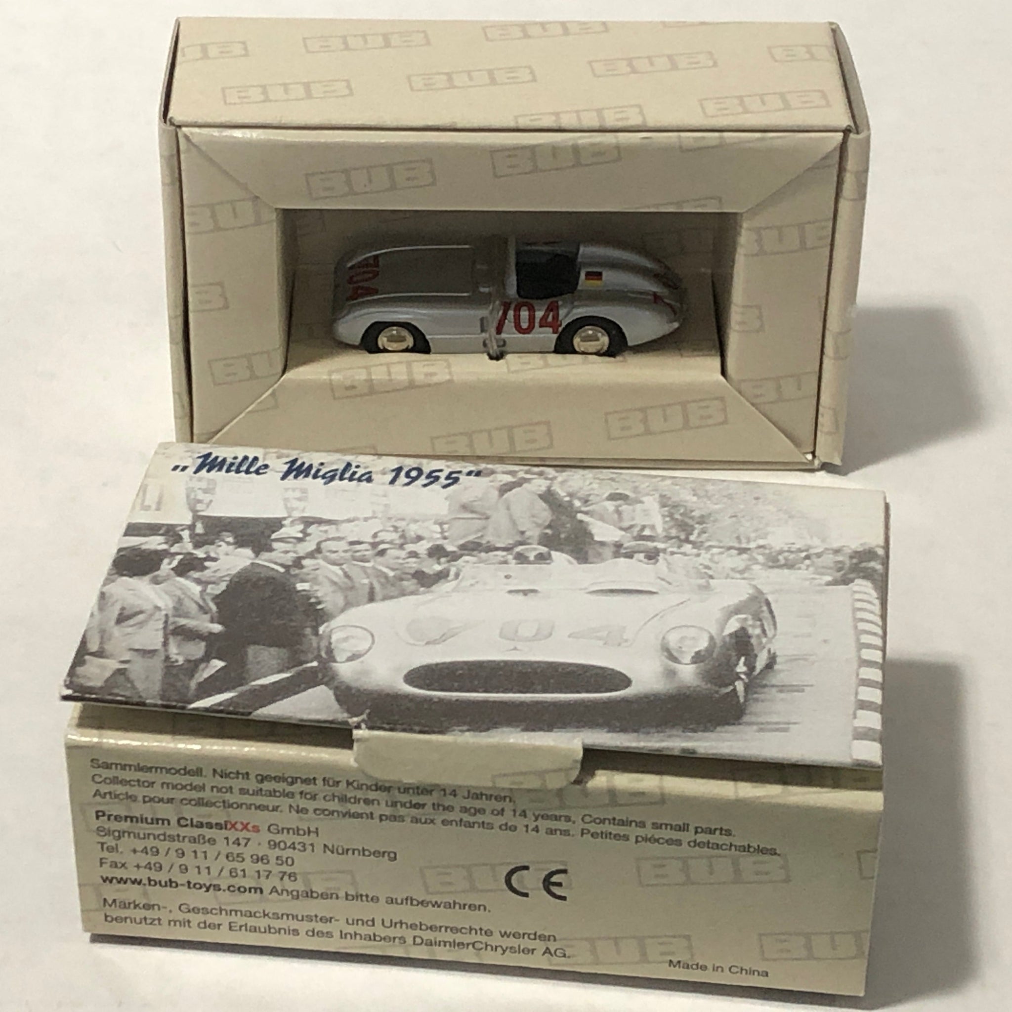 Mercedes-Benz 300 SLR 1955 Mille Miglia N 704 by Bub 1:87 (08300)(Ltd Ed)