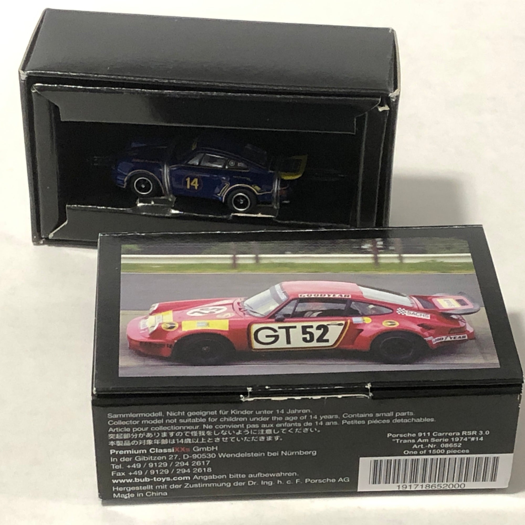 Porsche 911 Carrera RSR 3.0 1974 Trans-Am N 14 by Bub 1:87 (086525)(Ltd Ed)