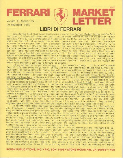 Ferrari Market Letter Vol. 11 N.24