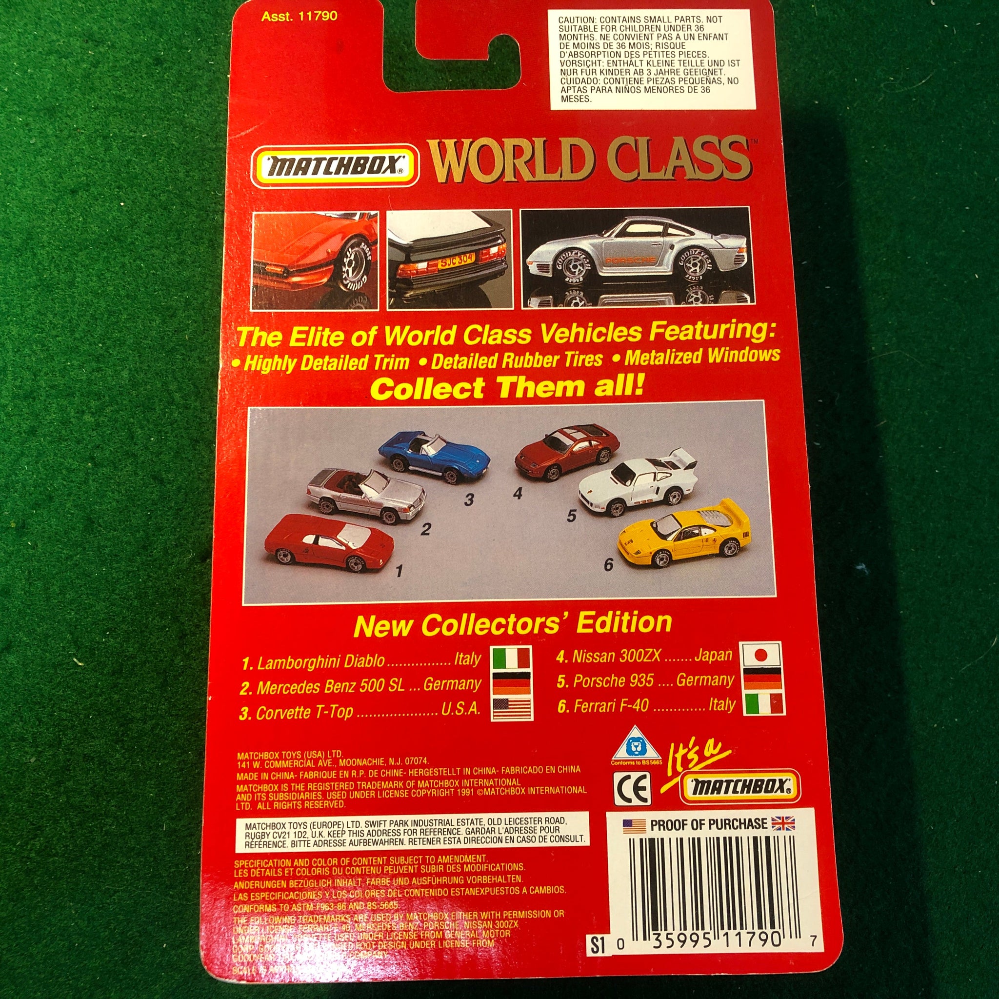 Ferrari F40 Yellow by Matchbox 1:59 (WC10)