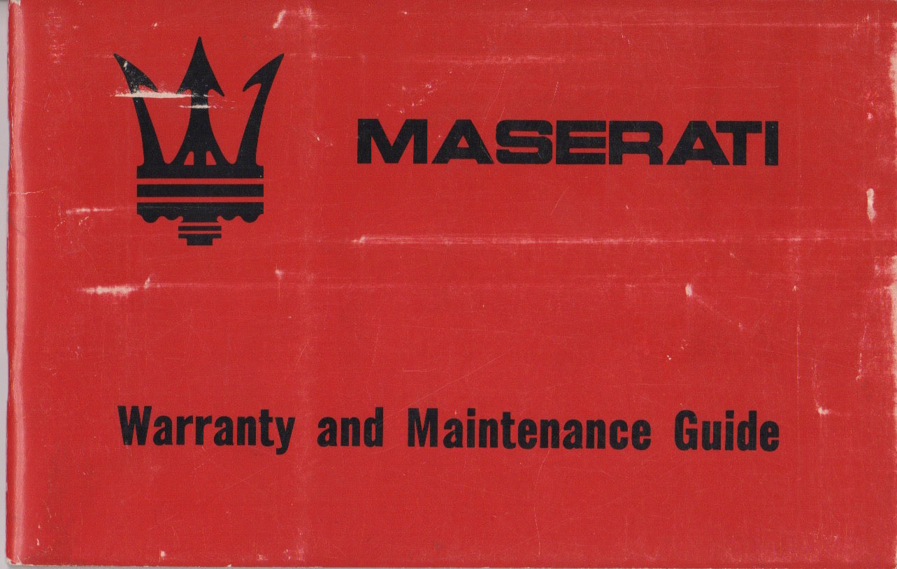 Maserati Warranty and Maintenance Guide Coupon Book