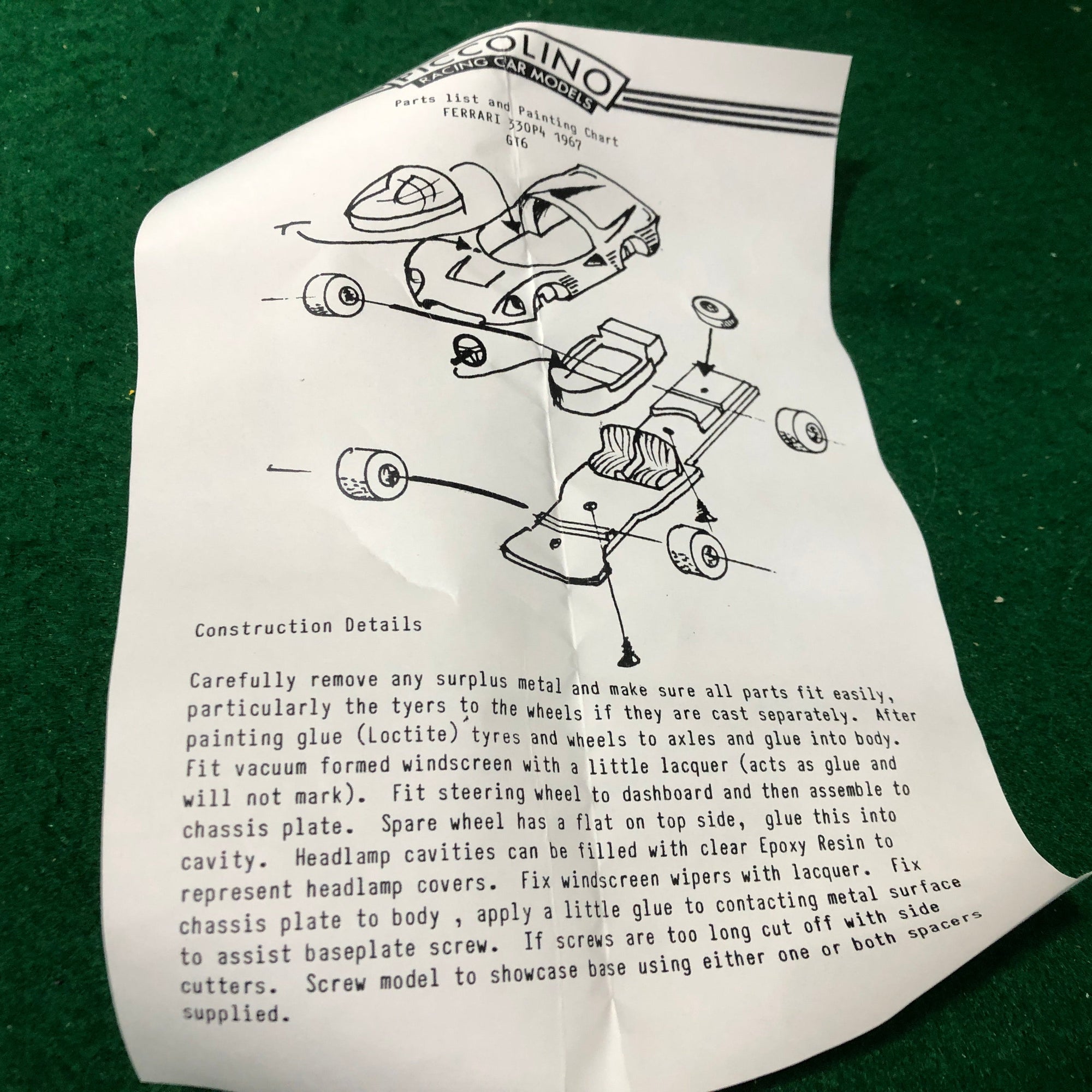 Ferrari 330 P4 N 6 1967 by Kit Bellini Piccolino 1:76 (GT6/K)(w/Decals)