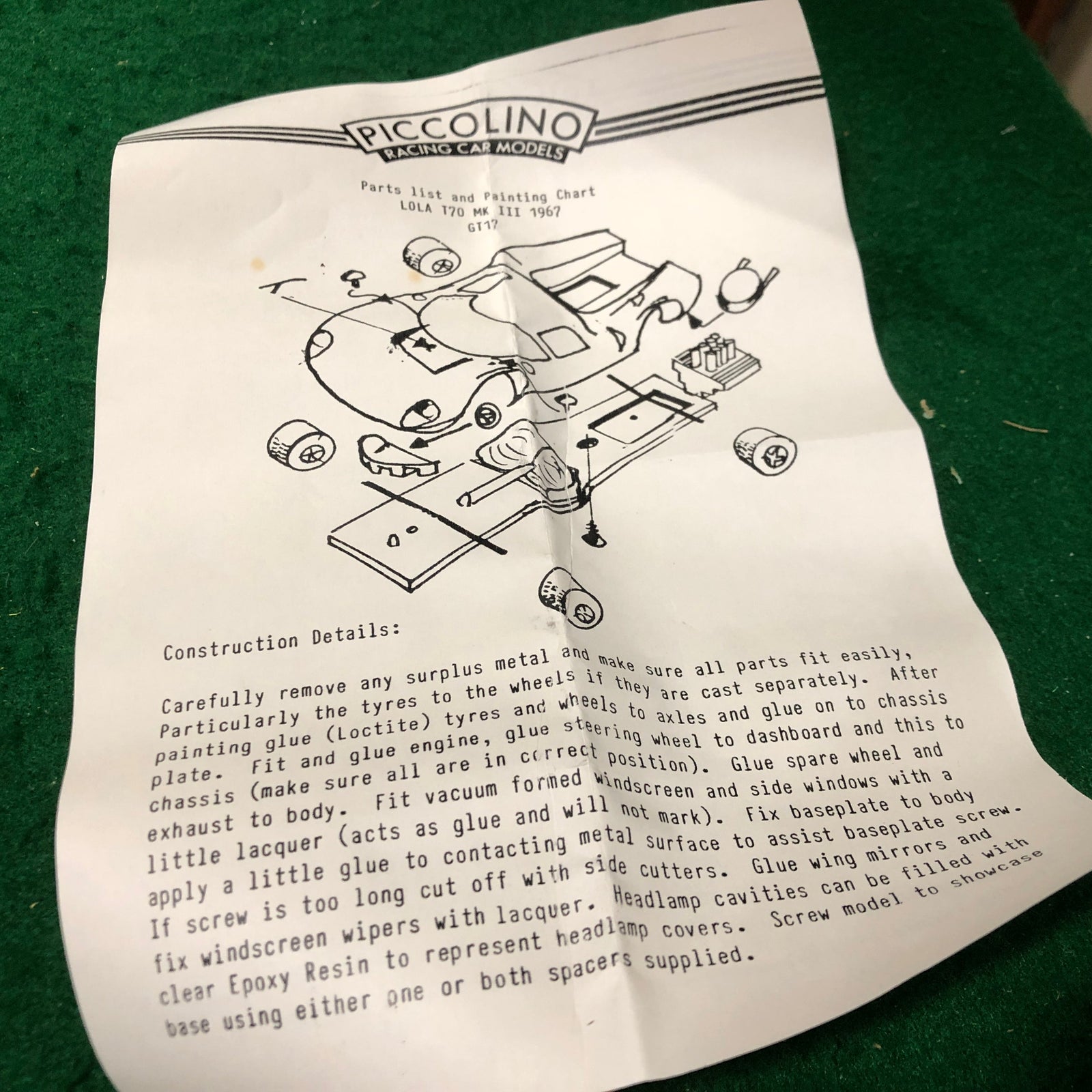 Lola T70  N 7 1967 Kit by Bellini Piccolino 1:76 (GT7/K)(w/Decals)