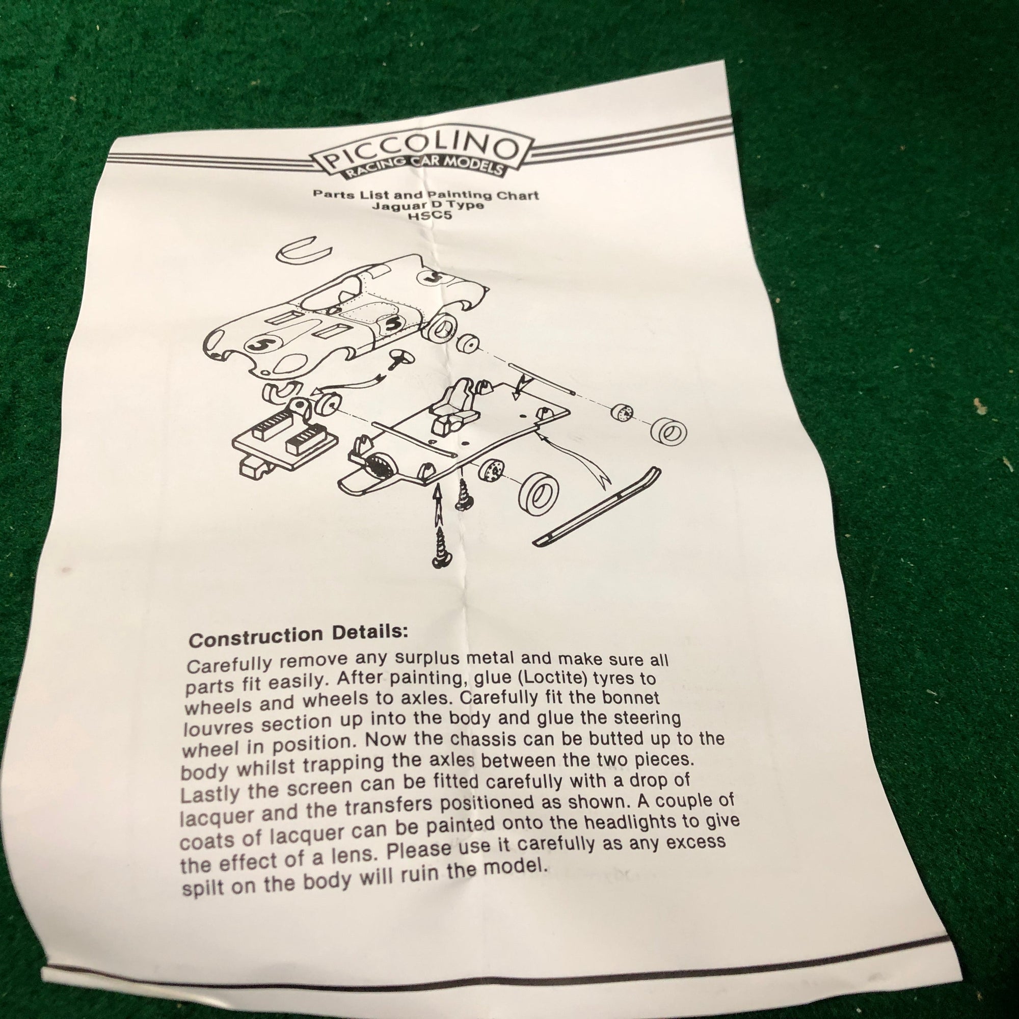 Jaguar D Type N 5 1955 Kit by Bellini Piccolino 1:76 (HSC5/K)(w/Decals)