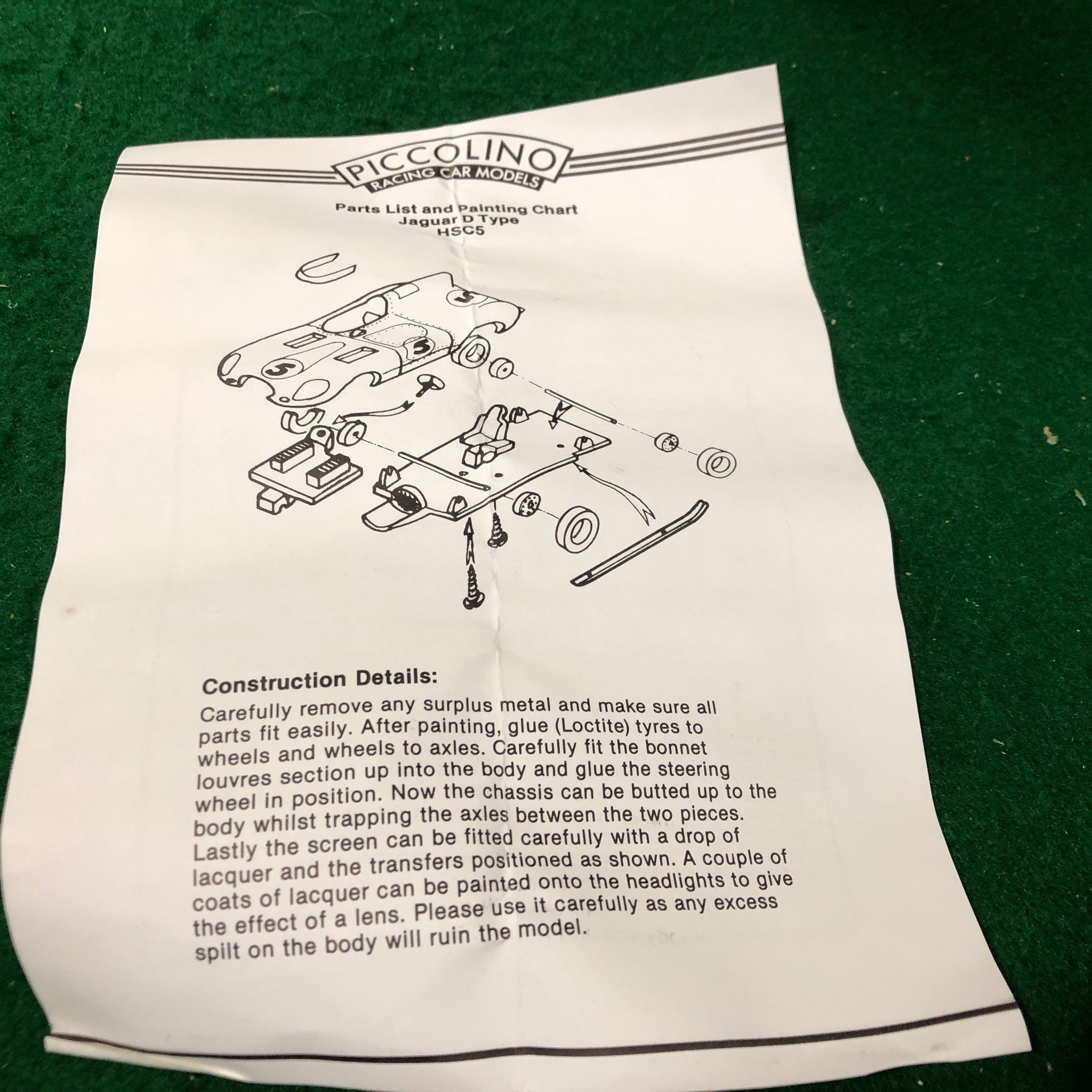 Jaguar D Type N 5 1955 Kit by Bellini Piccolino 1:76 (HSC5/K)(w/Decals)