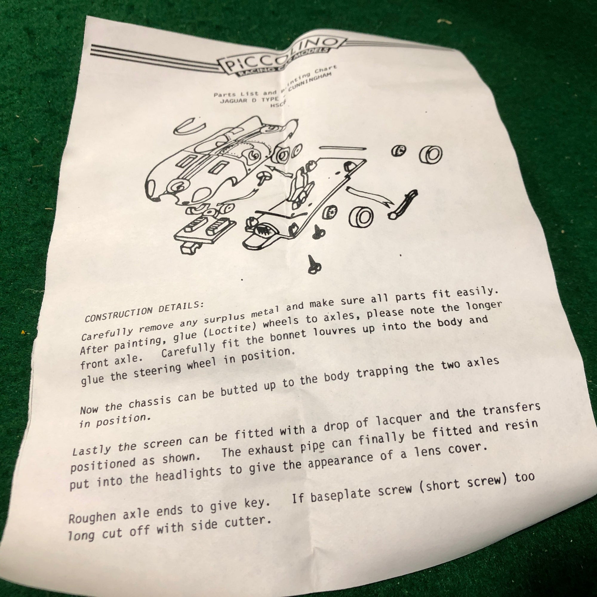 Jaguar D Type Cunningham N 6 1955 Kit by Bellini Piccolino 1:76 (A)(HSC6/K)(35)