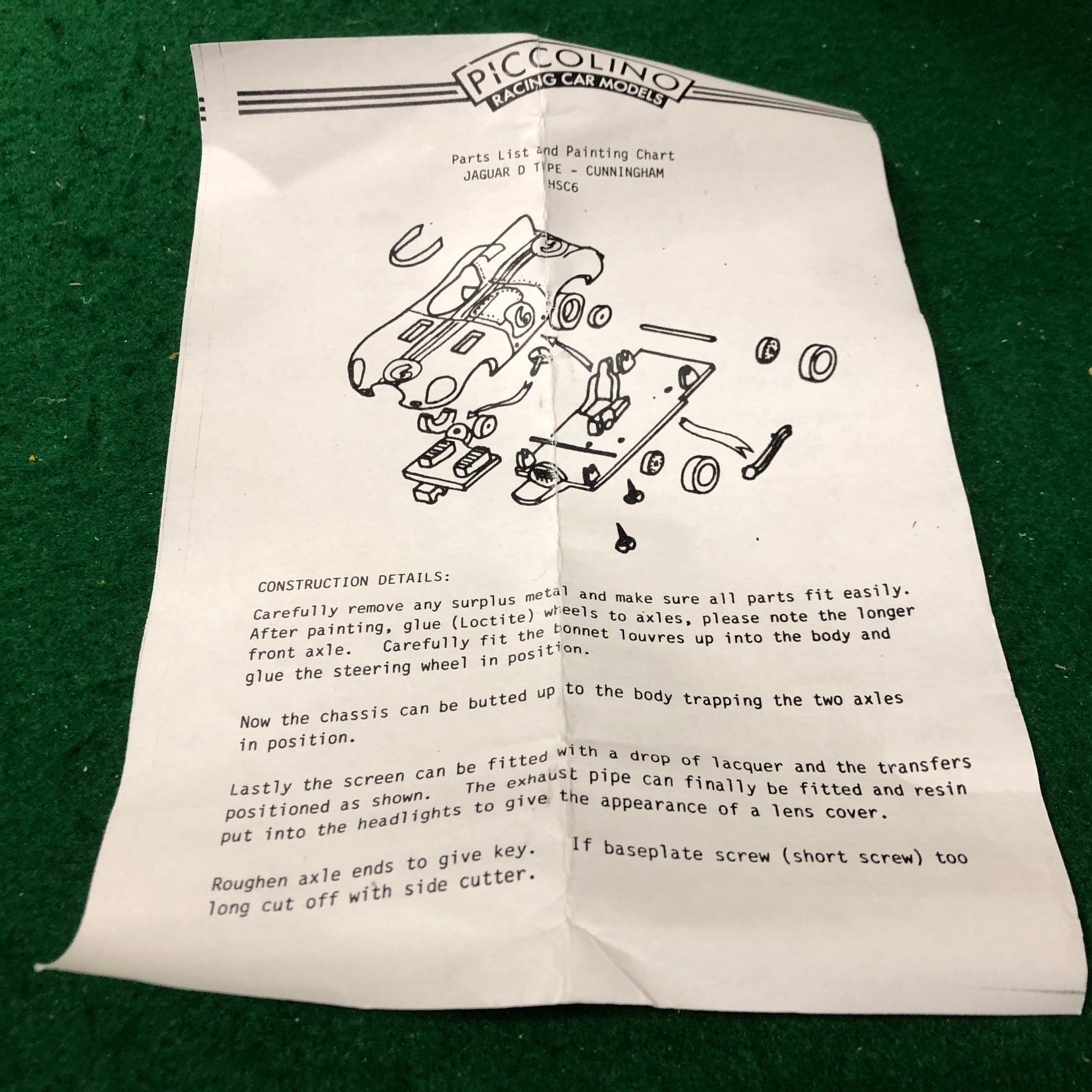 Jaguar D Type Cunningham N 6 1955 Kit by Bellini Piccolino 1:76 (A)(HSC6/K)(36)