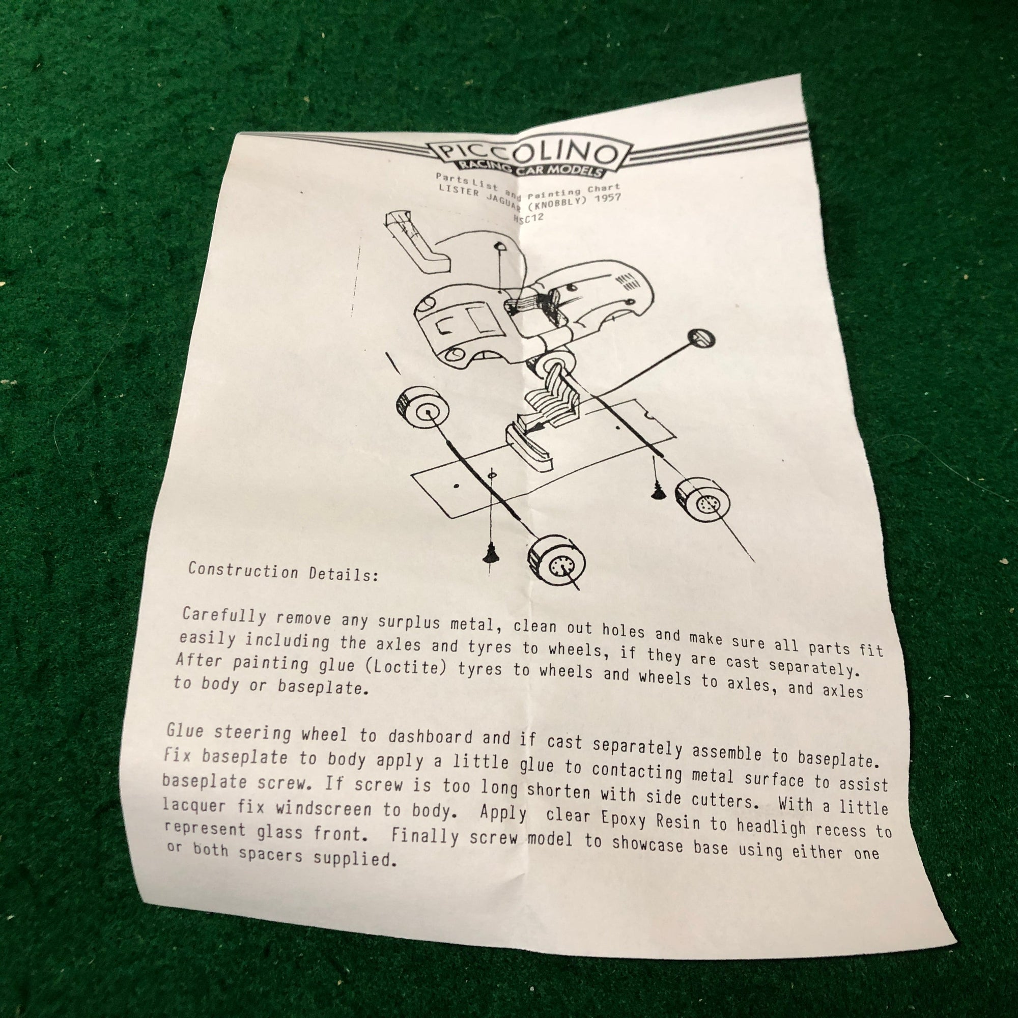 Lister Jaguar N 12 1959 Kit by Bellini Piccolino 1:76 (HSC12/K)(w/Decals)