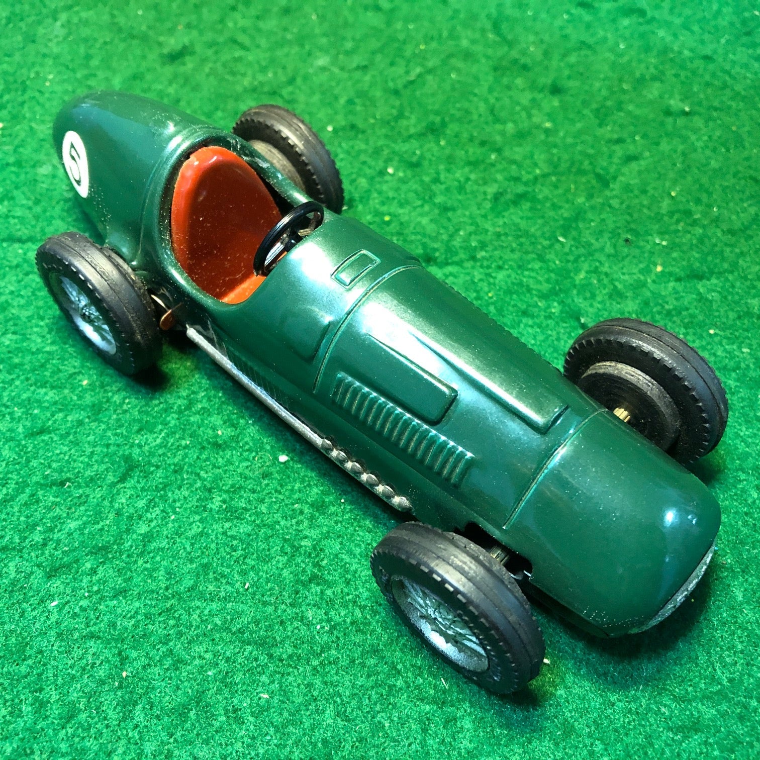 Ferrari 375 4.5 L F1 N 5 Green Clockwork Motor Tin Car by Scalex 1:28 (No box)