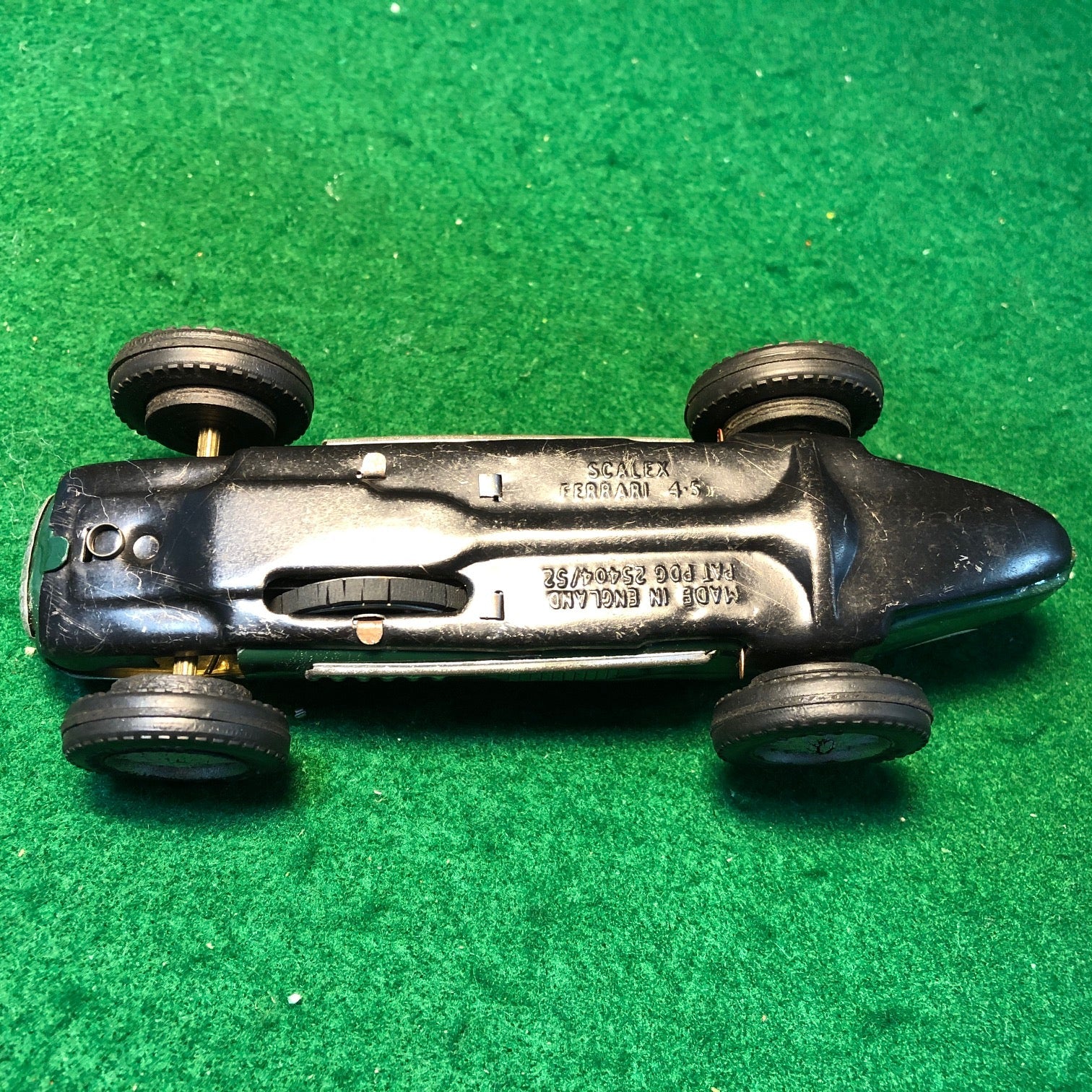 Ferrari 375 4.5 L F1 N 5 Green Clockwork Motor Tin Car by Scalex 1:28 (No box)