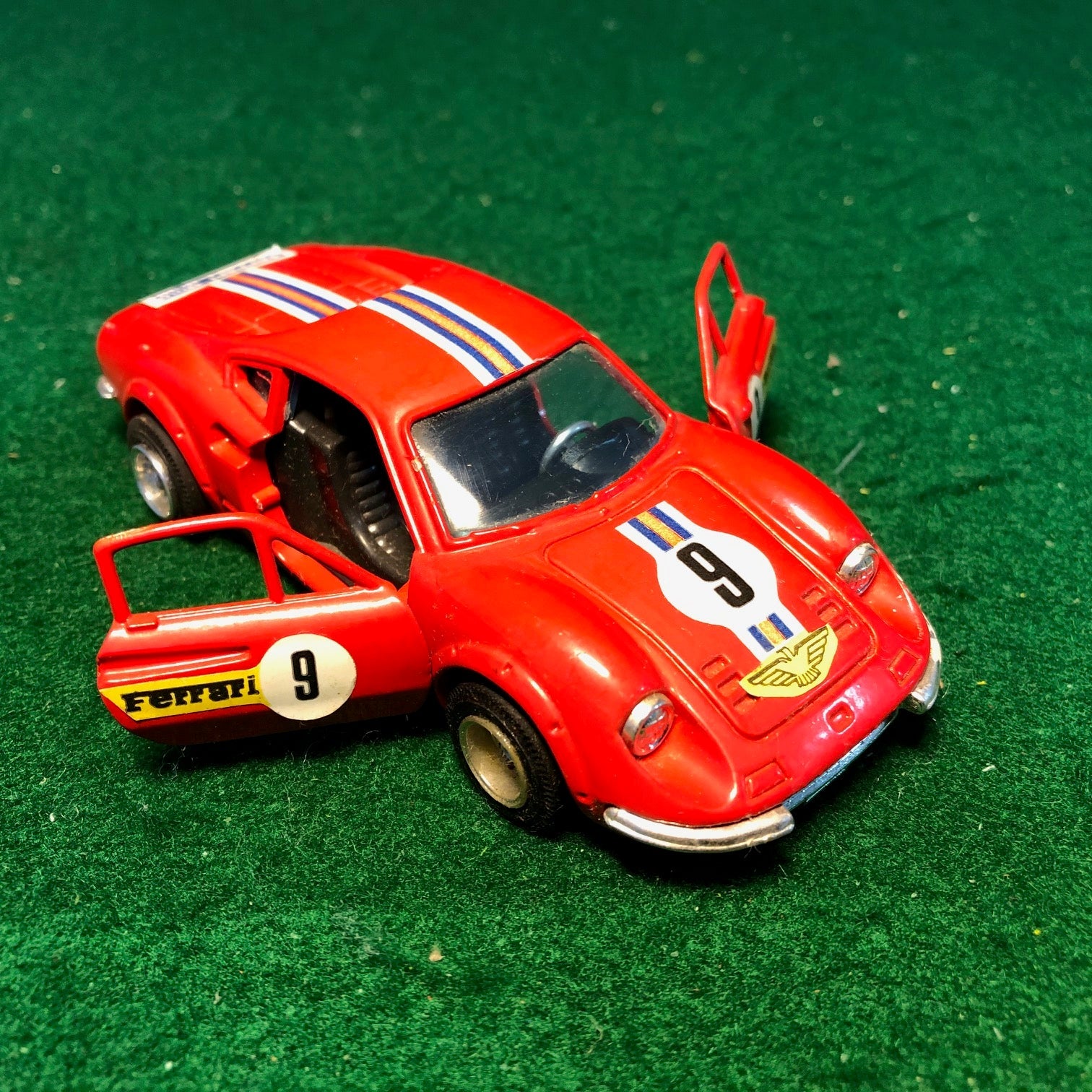 Ferrari 246 Dino N 9 Red w/Friction Motor by Shinsei 1:37 (4405)(No box)