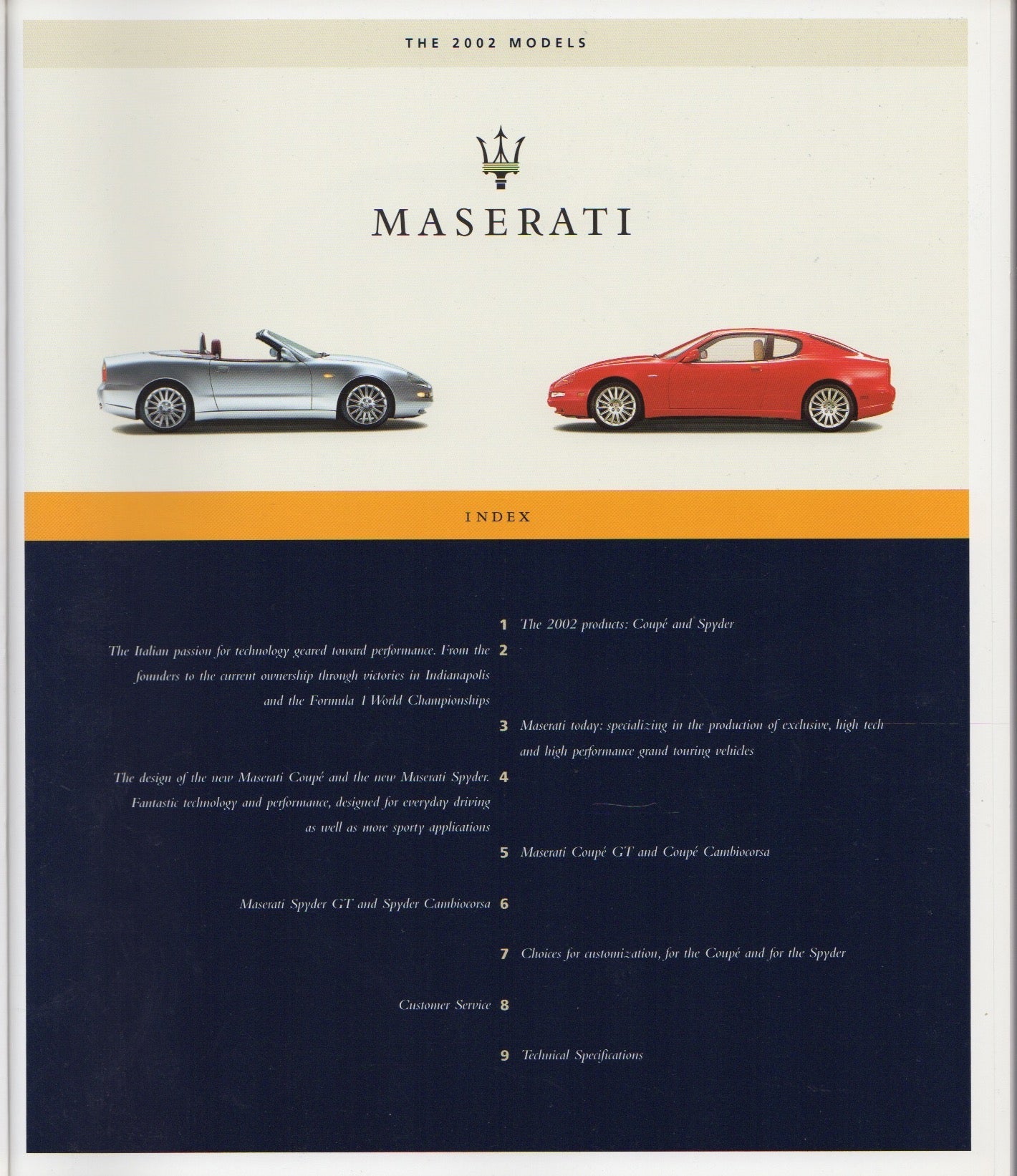Maserati Spyder & Coupe Deluxe brochure (M01/02)