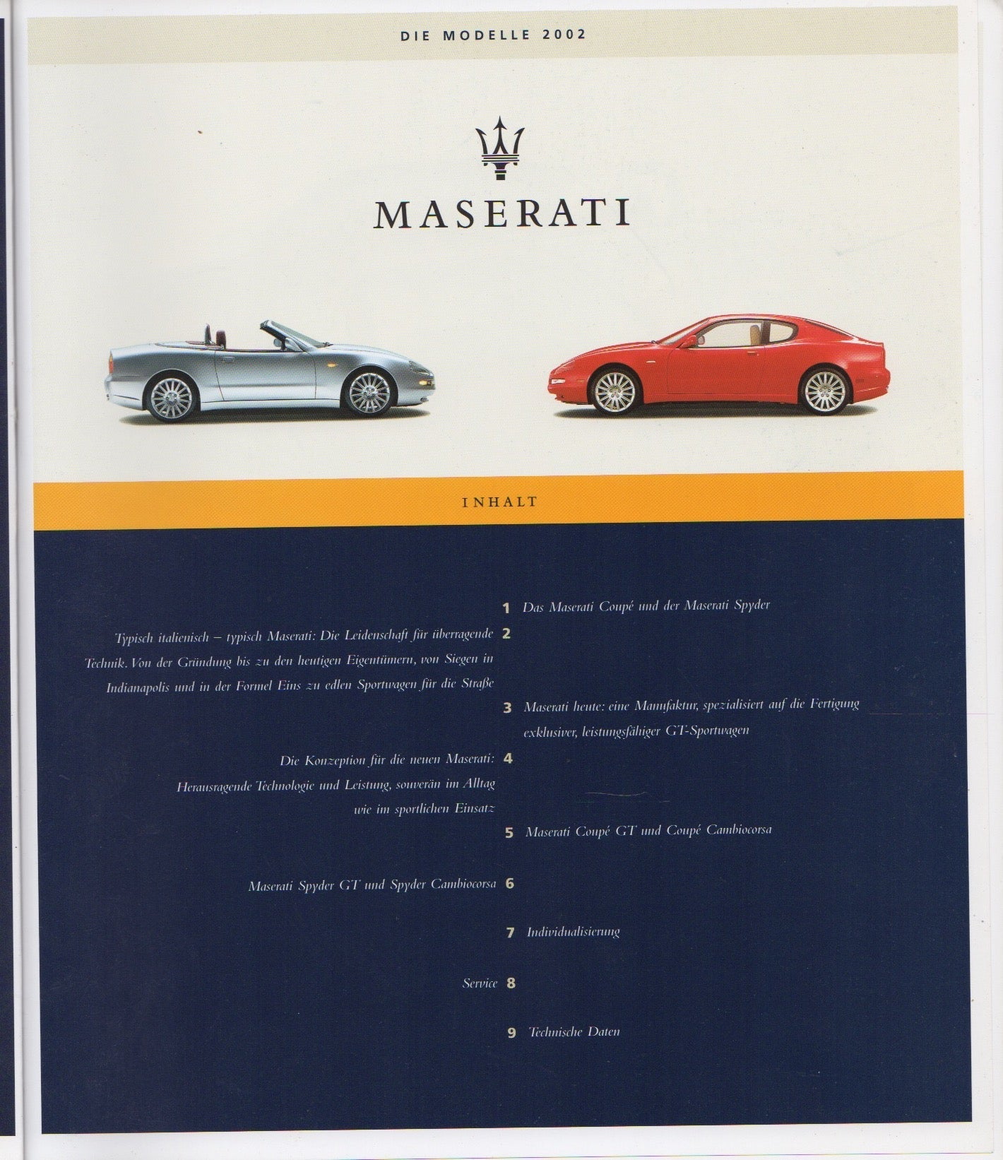Maserati Spyder & Coupe Deluxe brochure (M01/02)(D)