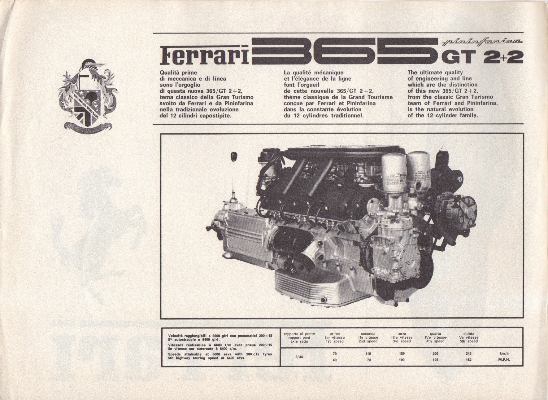 Ferrari Product Range 1969-1971 Brochure - Hollywood Sport Cars