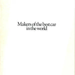 Rolls-Royce "Makers of the best car in the world" Brochure