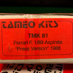 Ferrari F1/89 Aspirata "Press Version" 1988, by Tameo 1:43 (TMK81)