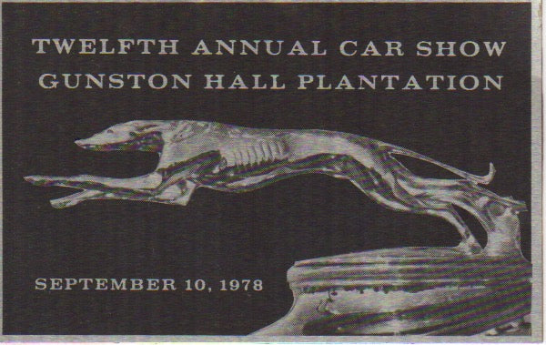 Gunston Hall Plantation Twelfth Annual Car Show Event Badge