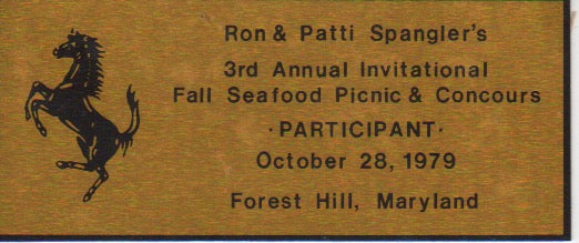 The Spanglers' Invitational Concours 1979 - Participant Adhesive Badge