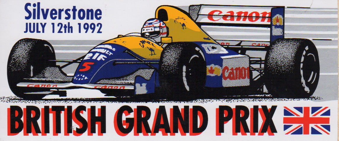 Nigel Mansell on 1992 Williams F1 Sticker