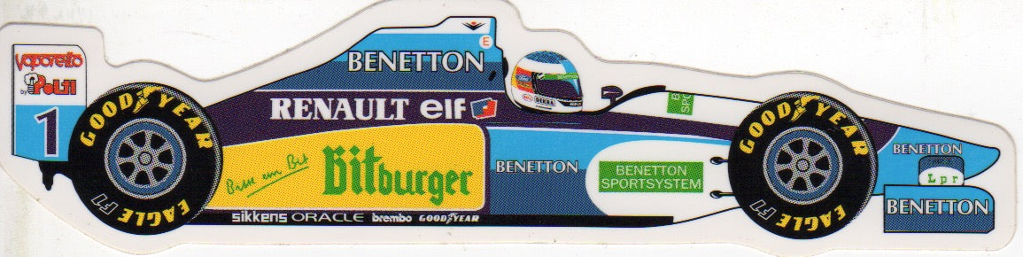 Michael Schumacher on 1995 F1 Benetton B195 Sticker