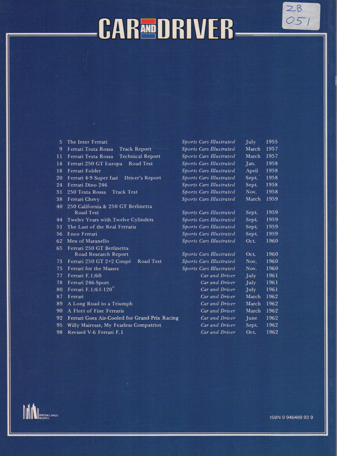 Car and Driver on Ferrari 1955-1962