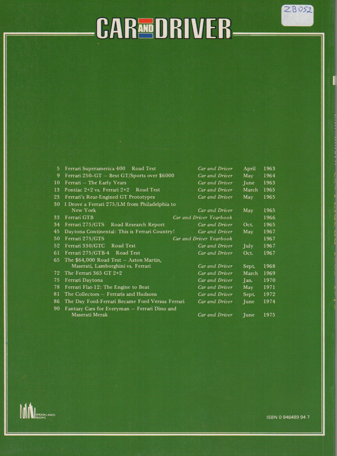 Car and Driver on Ferrari 1963-1975