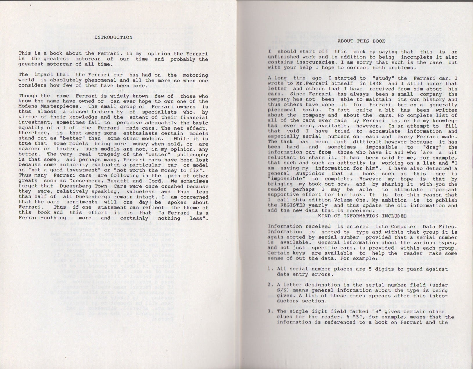 The Ferrari Register - Volume One (Marvin)