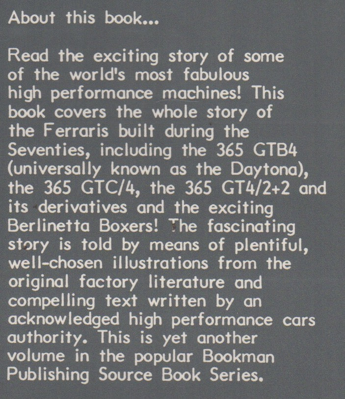 Ferraris of the Seventies, a Source Book (RC Ackerson)