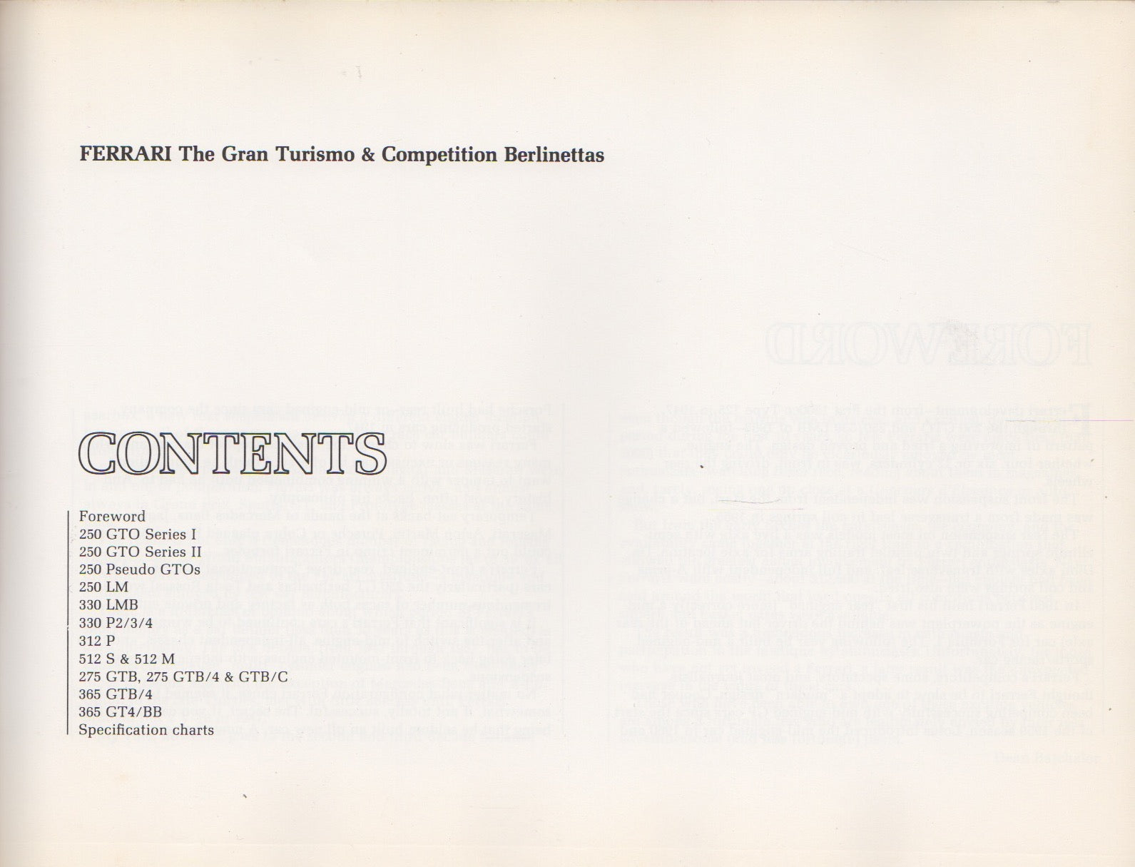 Ferrari - The Gran Turismo & Competition Berlinettas (D Batchelor)