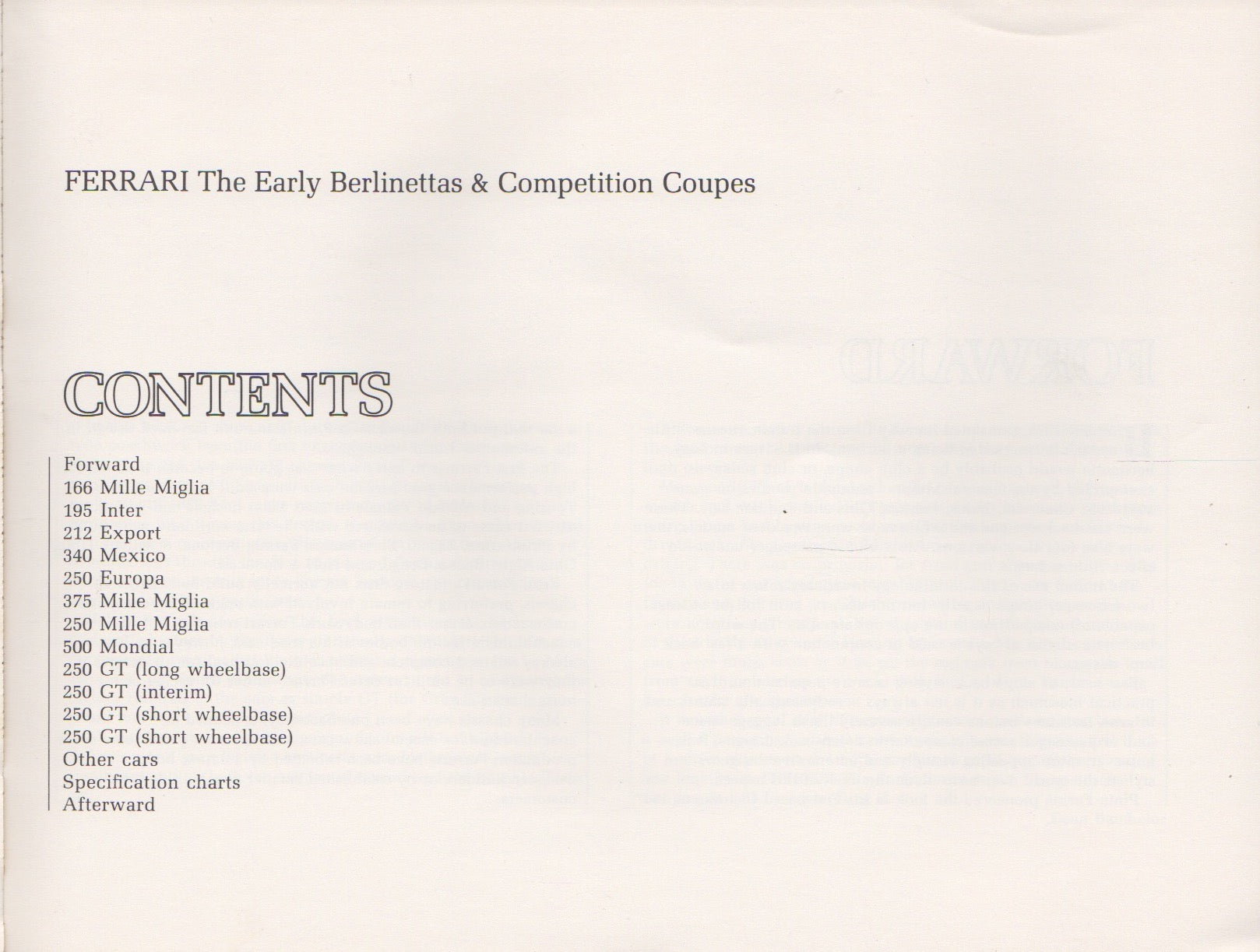 Ferrari The Early Berlinettas and Competition Coupes (1st Ed)(D Batchelor)