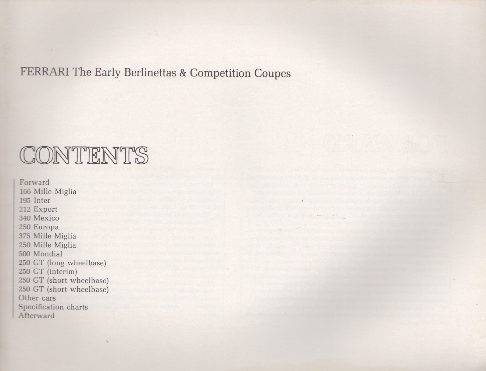 Ferrari The Early Berlinettas and Competition Coupes (2nd Ed)(D Batchelor)