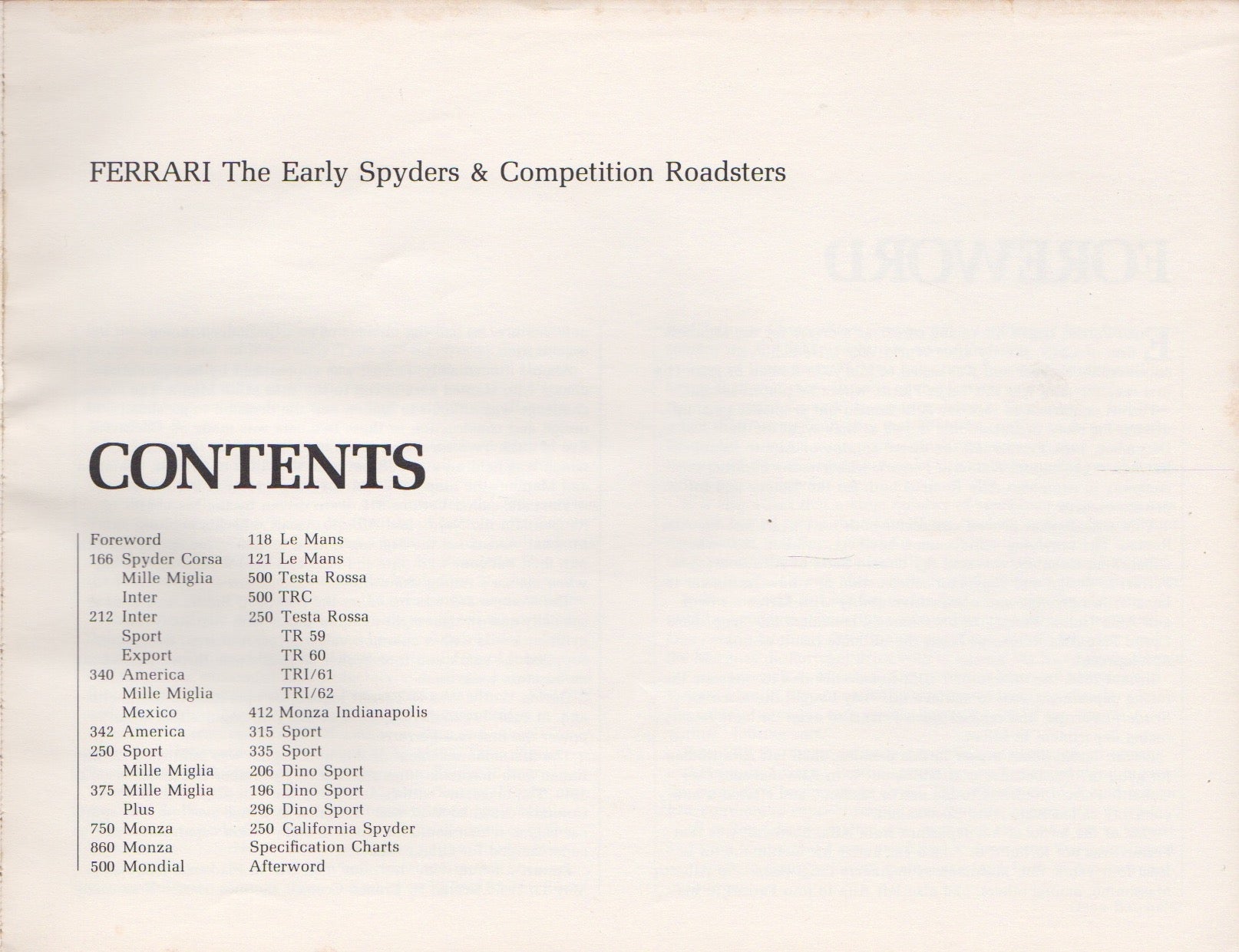 Ferrari, The Early Spyders and Competition Roadsters (1st Ed)(D Batchelor)