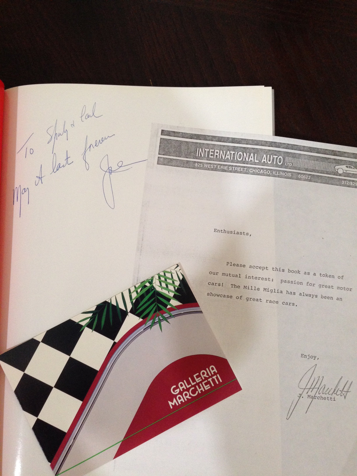Mille Miglia 1984 - 1000 Miglia Storica - Inscribed by Joe Marchetti