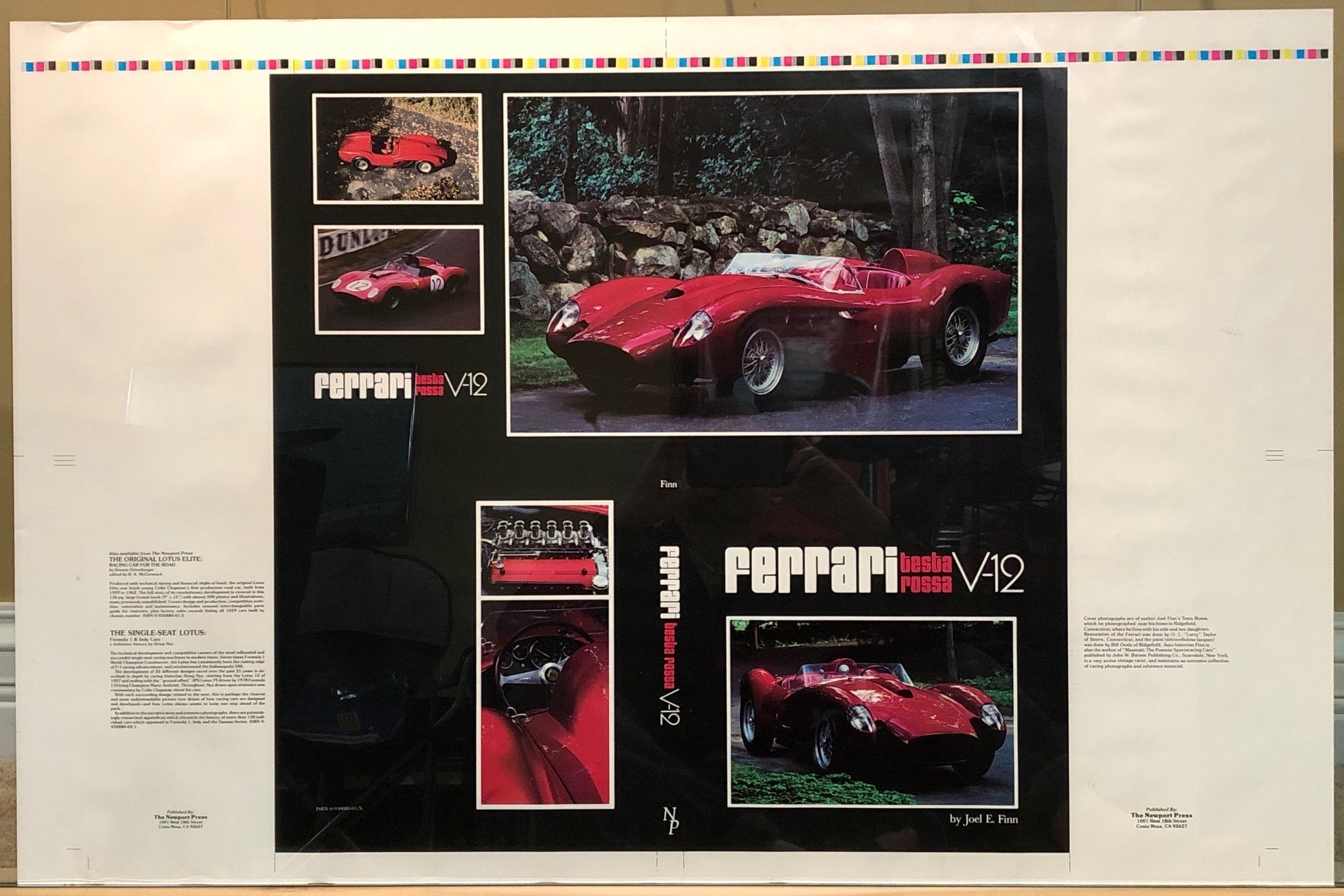 Ferrari Testa Rossa V-12 by Joel E Finn - Book Cover Art / Poster