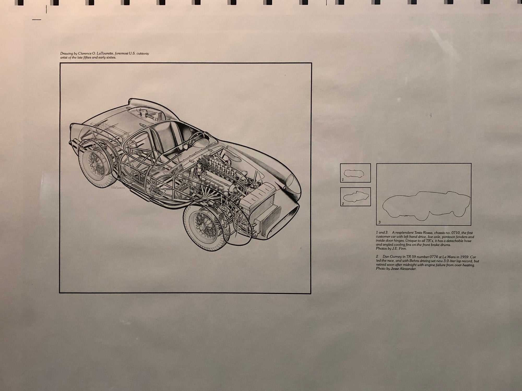Ferrari Testa Rossa V-12 by Joel E Finn - Book Cover Art / Poster