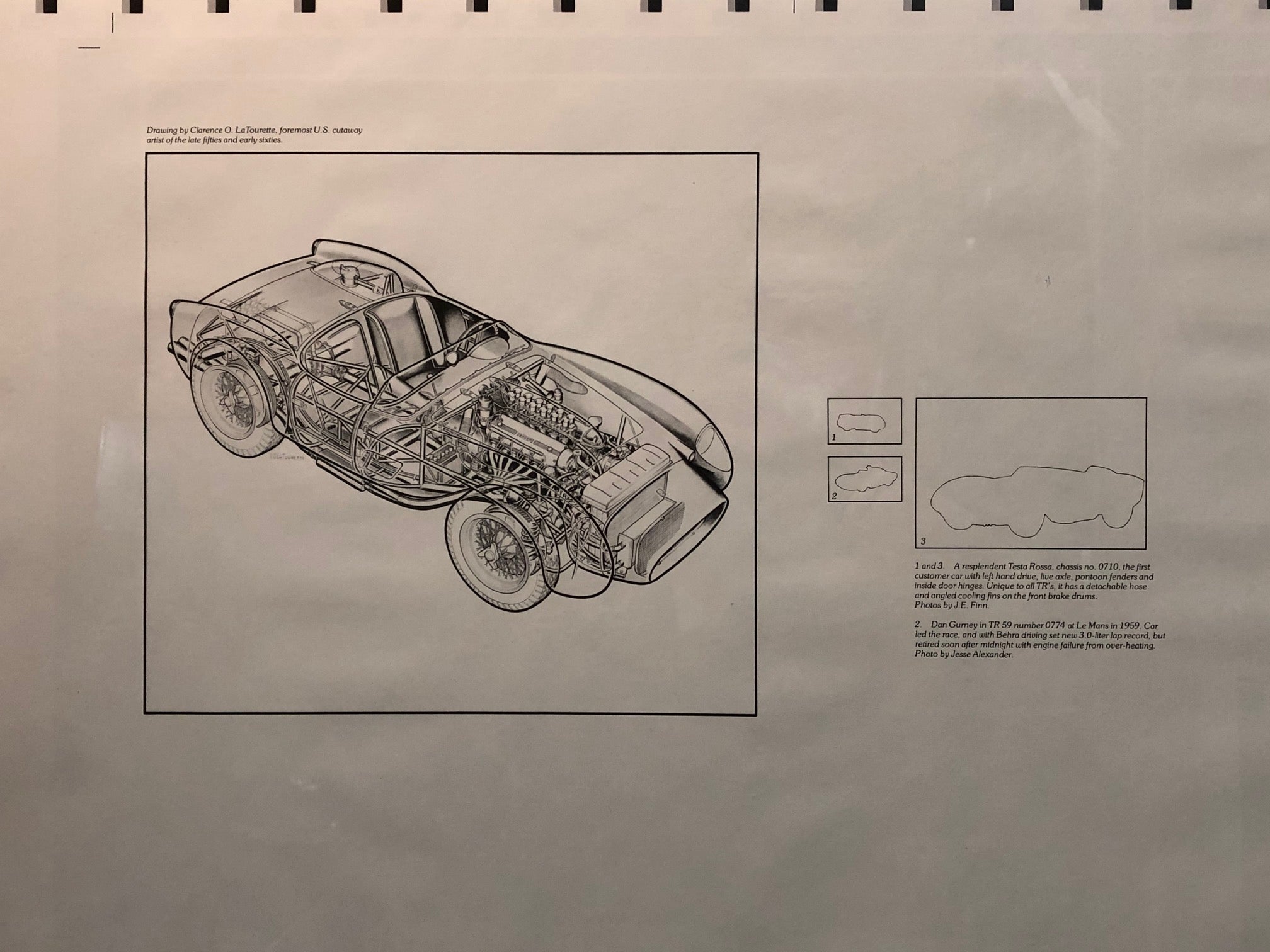 Ferrari Testa Rossa V-12 by Joel E Finn - Book Cover Art / Poster