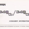 Ferrari 348 tb/ts Consumer Information Booklet (601/90)