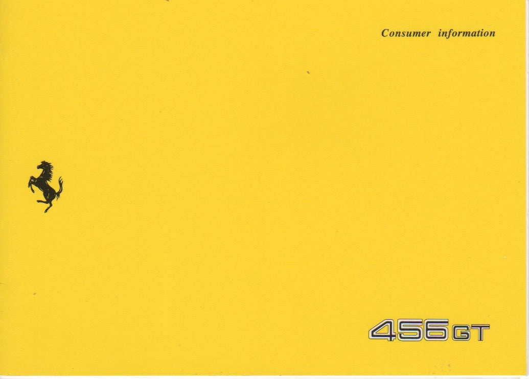 Ferrari 456 GT Consumer Information Booklet (874/94)
