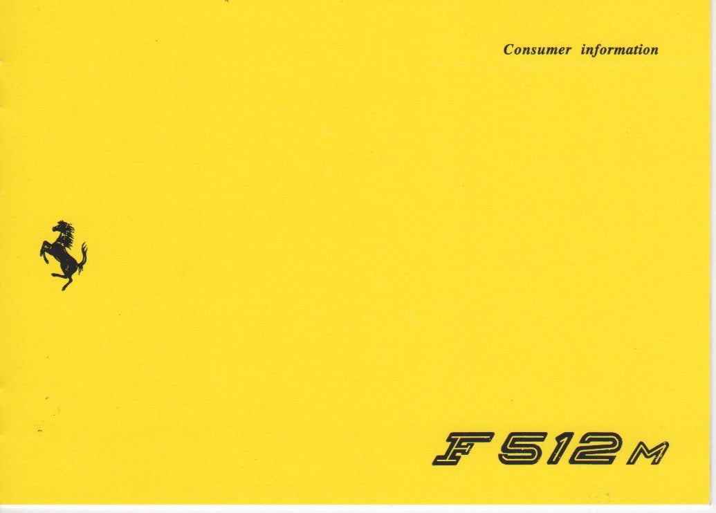 Ferrari F512M Consumer Information Booklet (901/94)