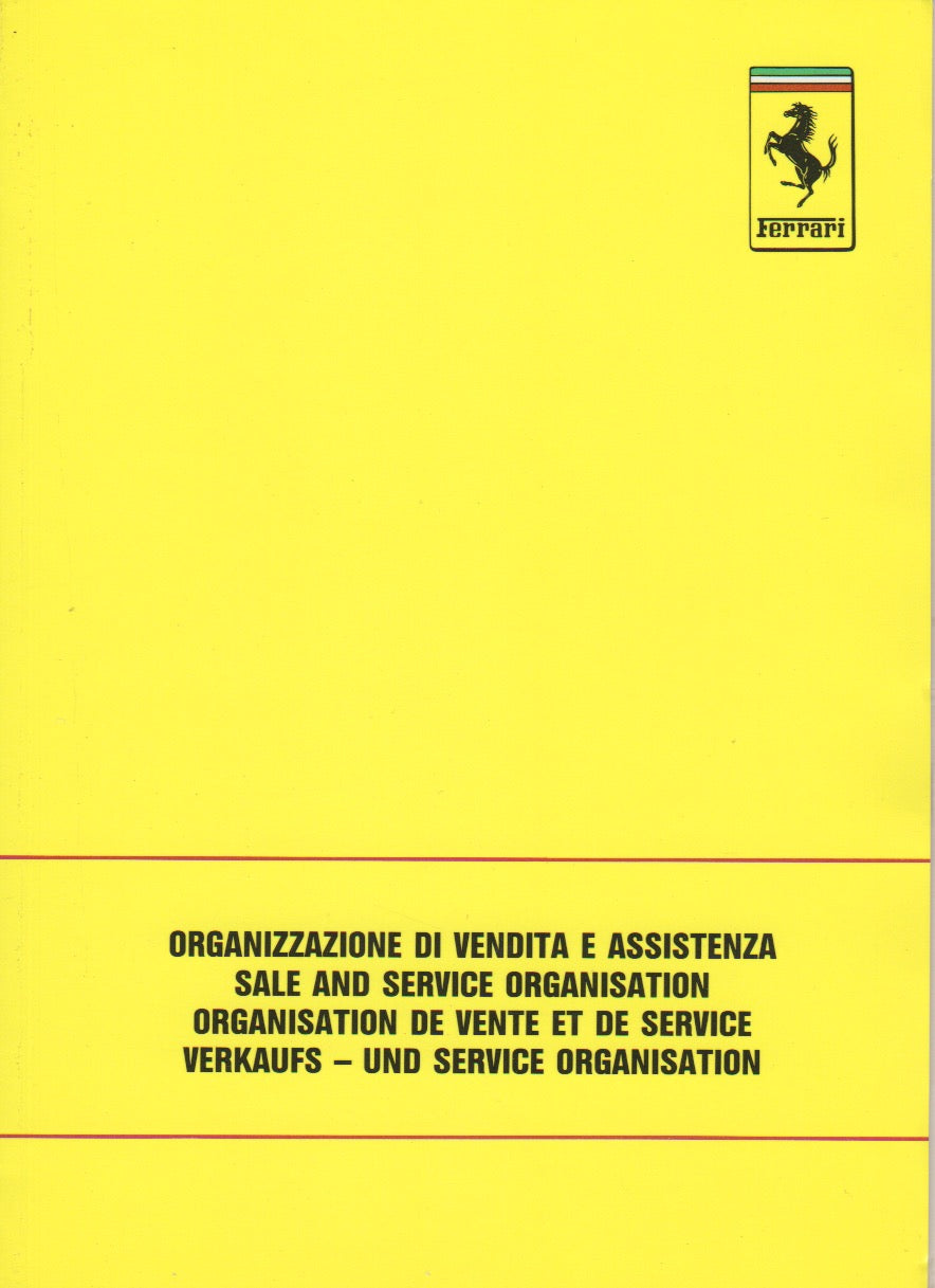 Ferrari Sales and Service Organization 1988 (510/88)