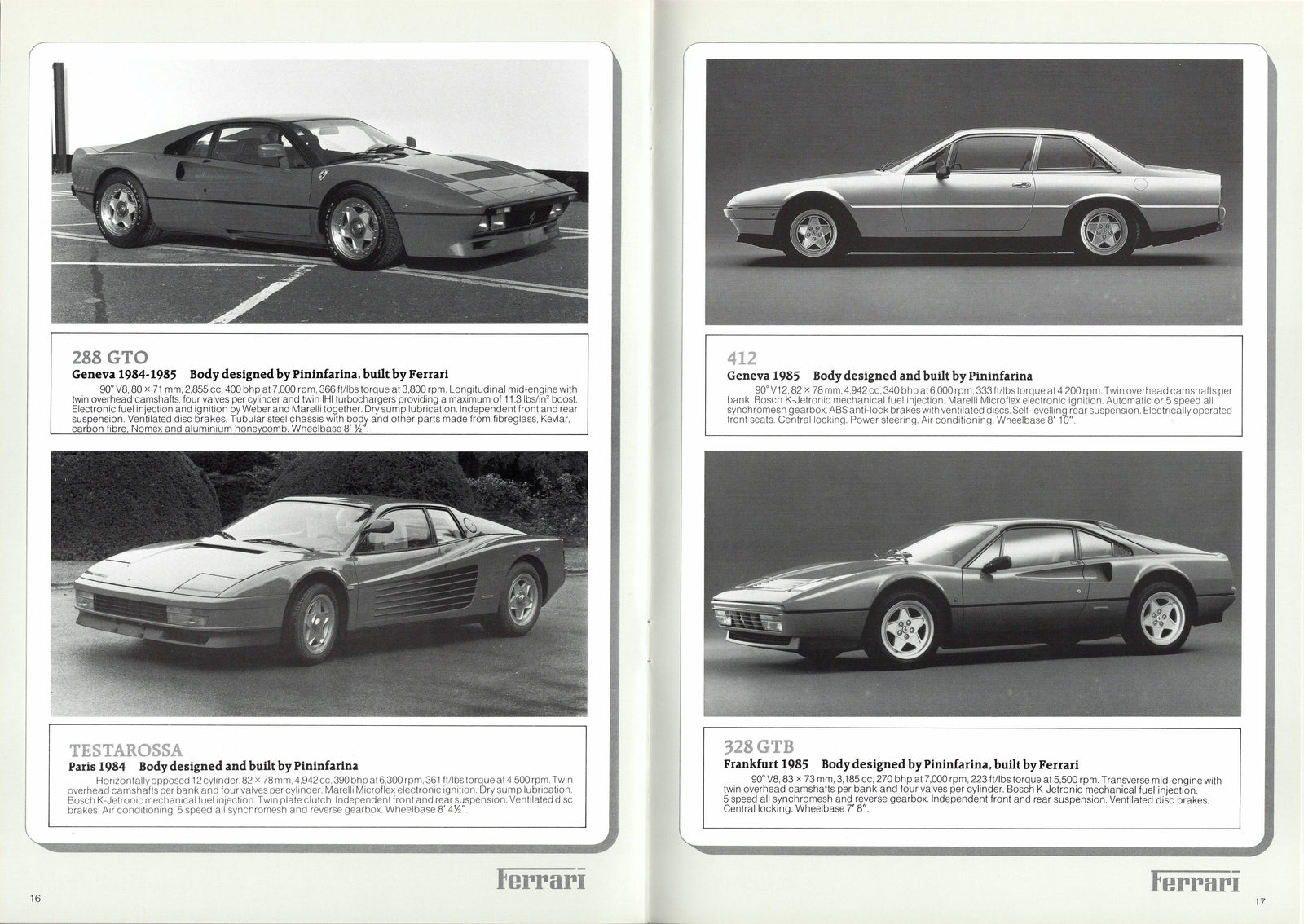Ferrari guide to cars since 1959 to 1987