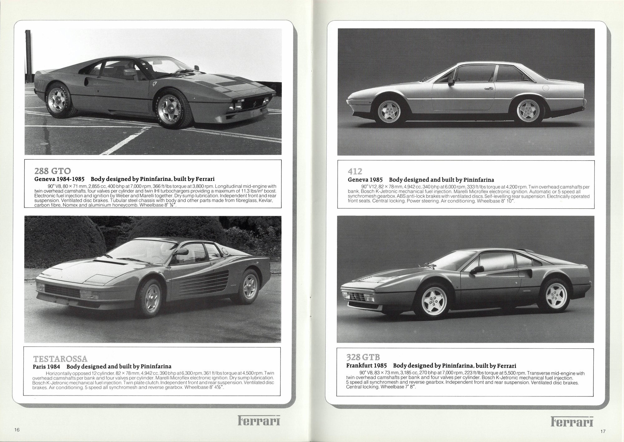 Ferrari guide to cars since 1959 to 1987