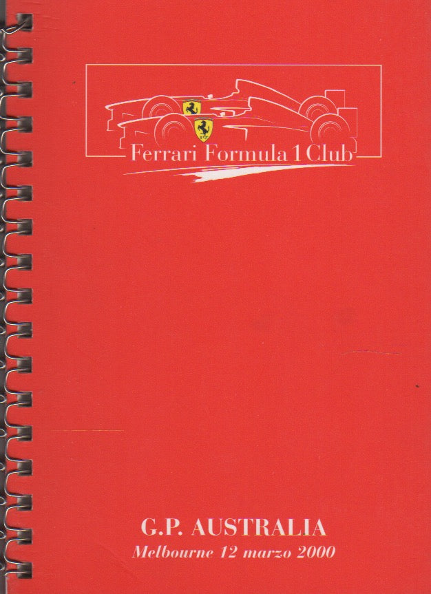 Ferrari F1 Club Booklet - GP Australia 2000 (1566/00)