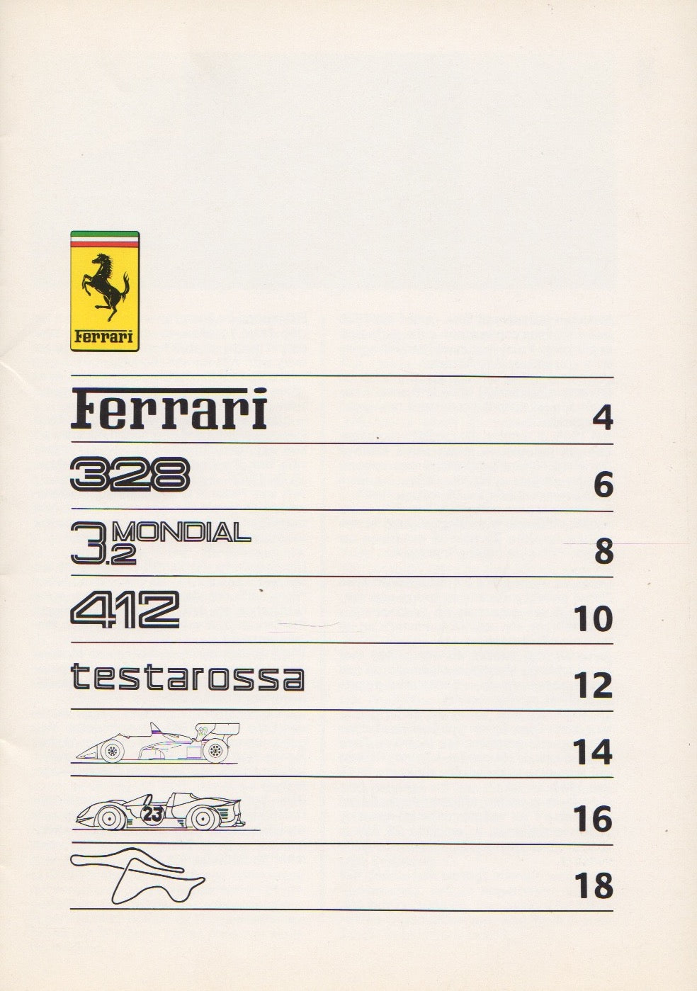 Ferrari Product Range 1986 Brochure (409/86)